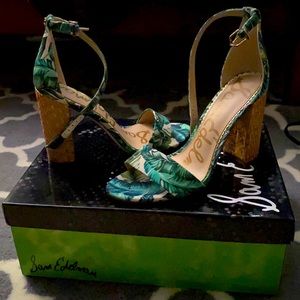 Sam Edelman Palm print block heels
